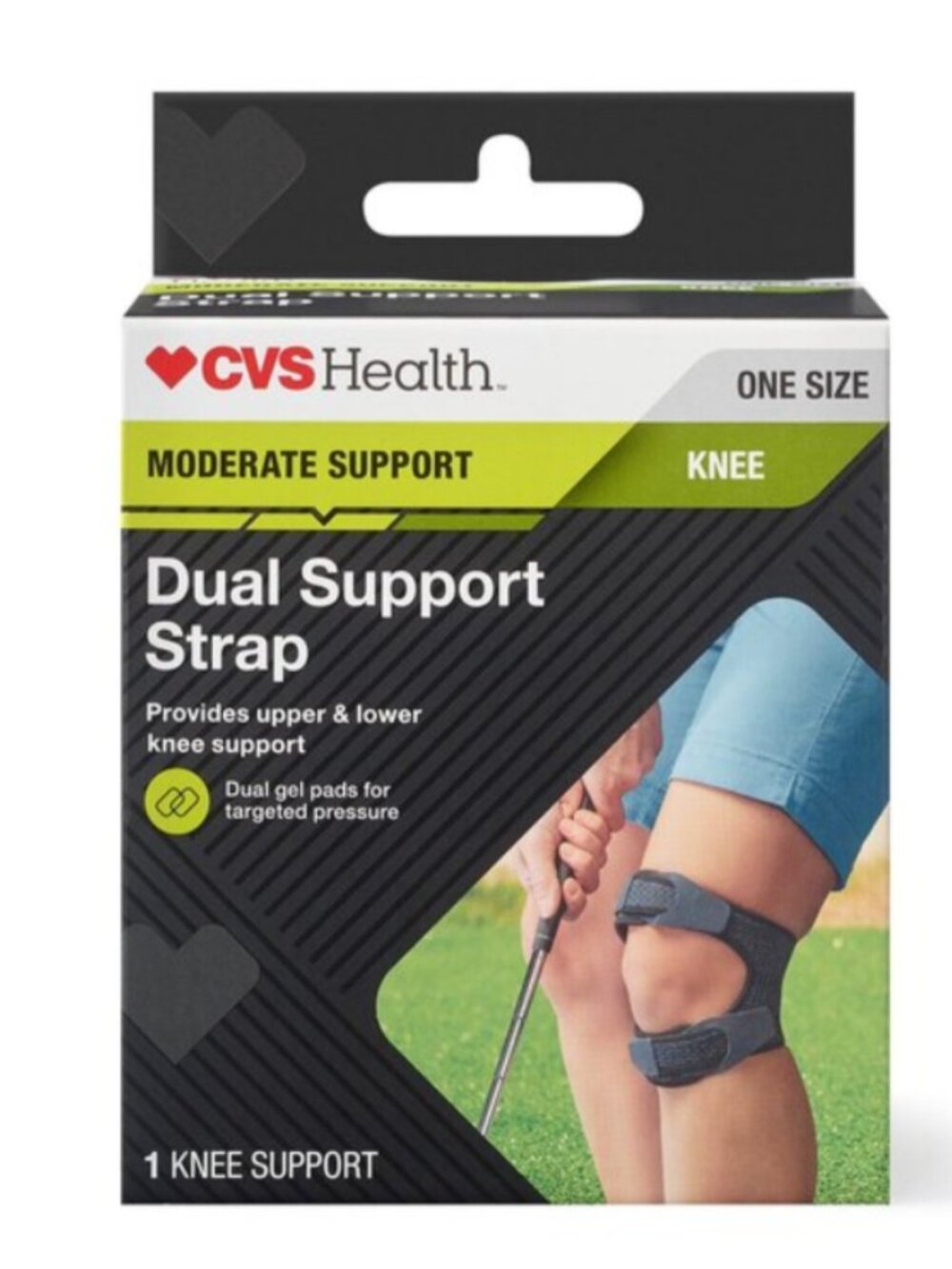 CVS Health Knee Dual Support Strap One Size Fits Most Upper and Lower Knee